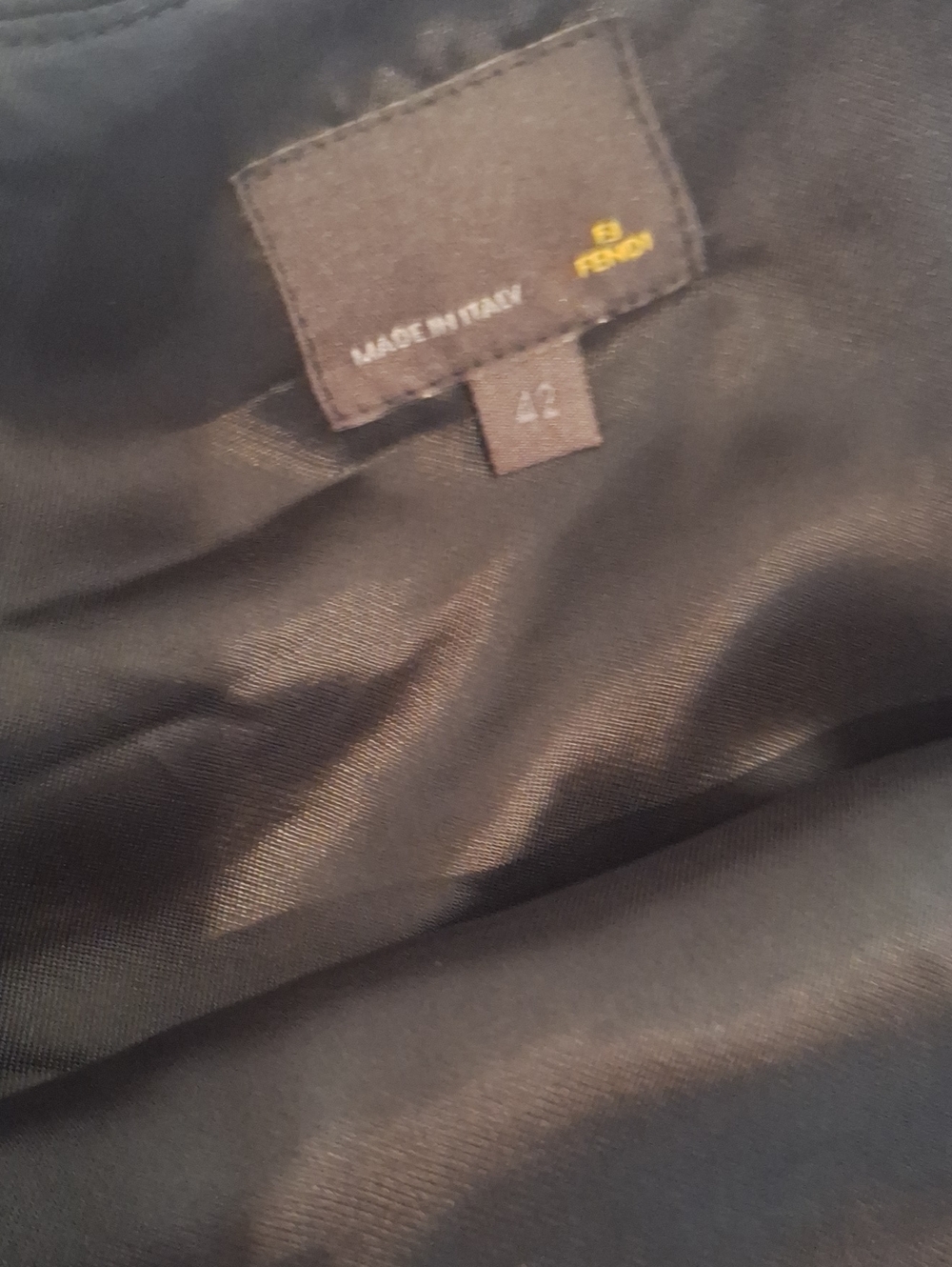 Fendi Black Interior Lined Cashmere skirt with Subtle Logo sz 42 new with tags